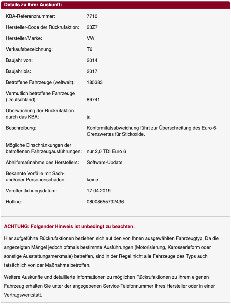 Vw Ruckruf Alle Ruckrufaktionen Im Uberblick
